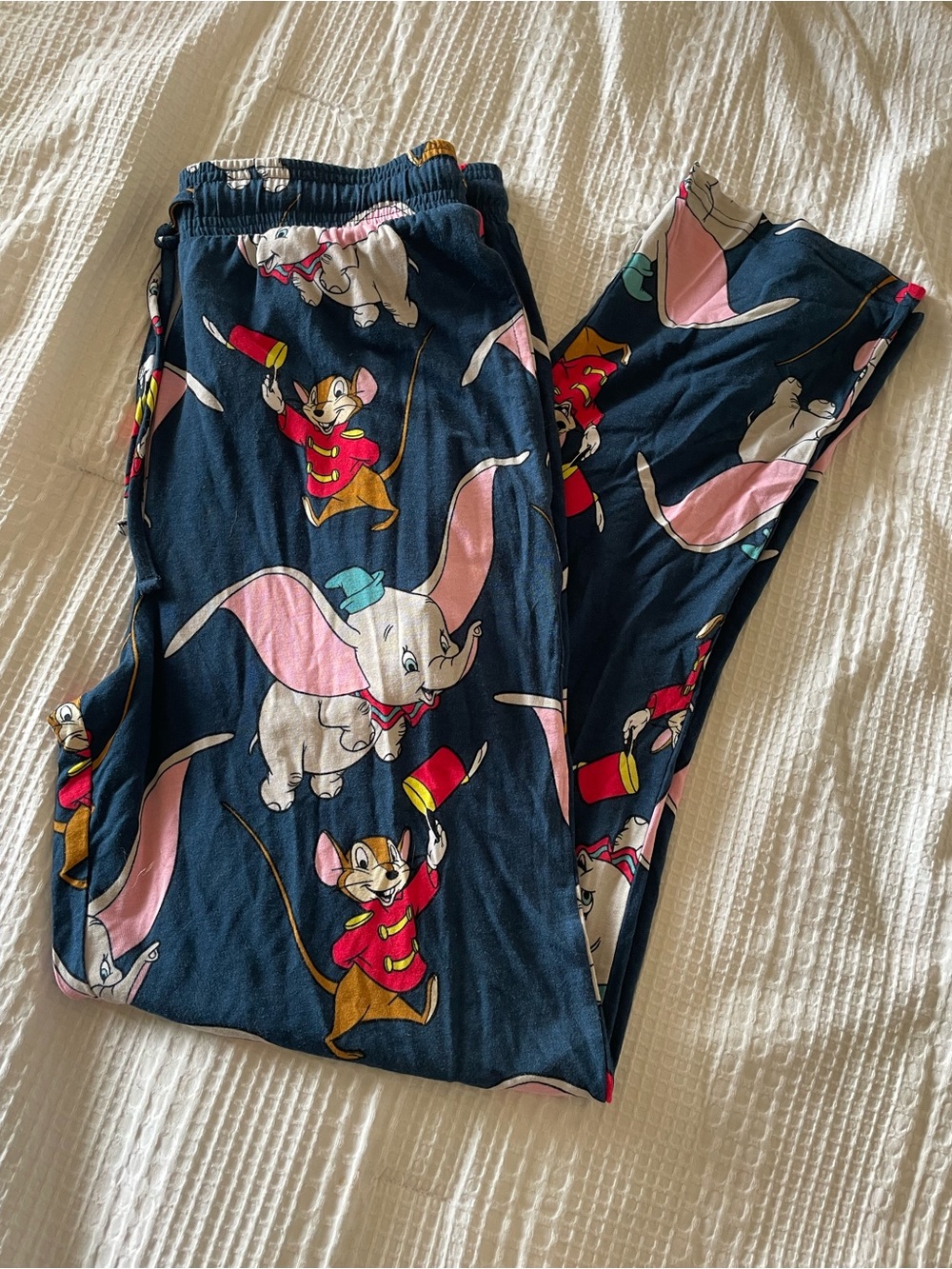 Disney Navy Dumbo & Timothy Mouse Pajama Pants with Pink Accents
